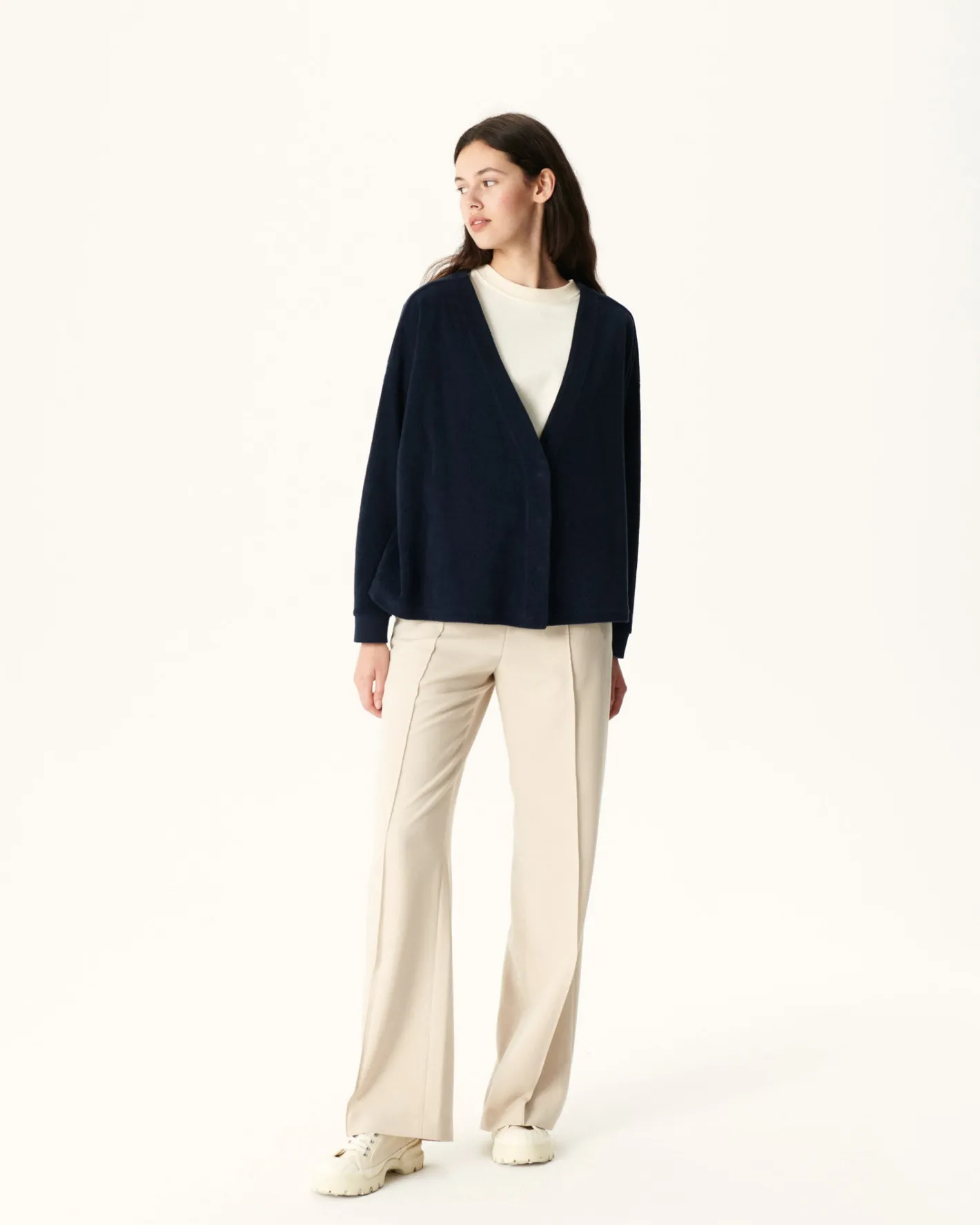 Kleding-JOTT Cardigan Eponge A Manches Longues Marine Pamplona 104 Navy