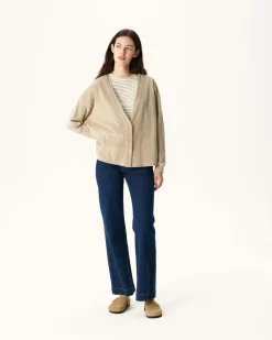 Kleding-JOTT Cardigan Eponge A Manches Longues Beige Pamplona 804 Beige