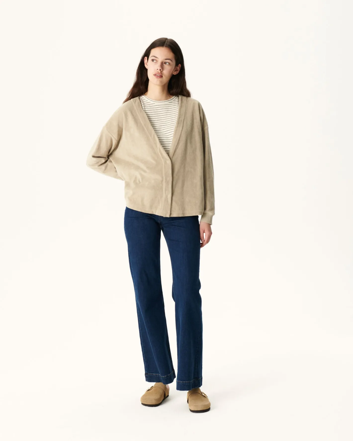 Kleding-JOTT Cardigan Eponge A Manches Longues Beige Pamplona 804 Beige