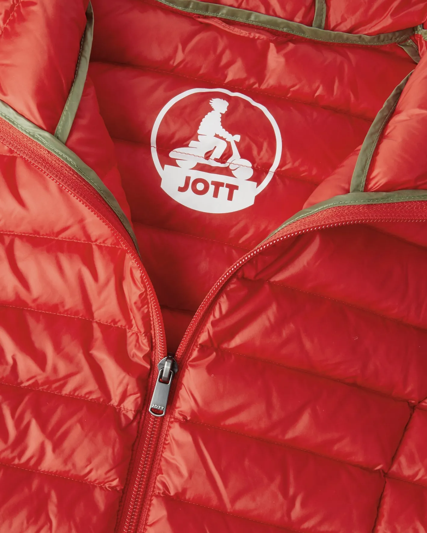 Donzen Jassen & Jacks-JOTT Doudoune Legere A Capuche Rouge Vif Nico 318 Fire Red