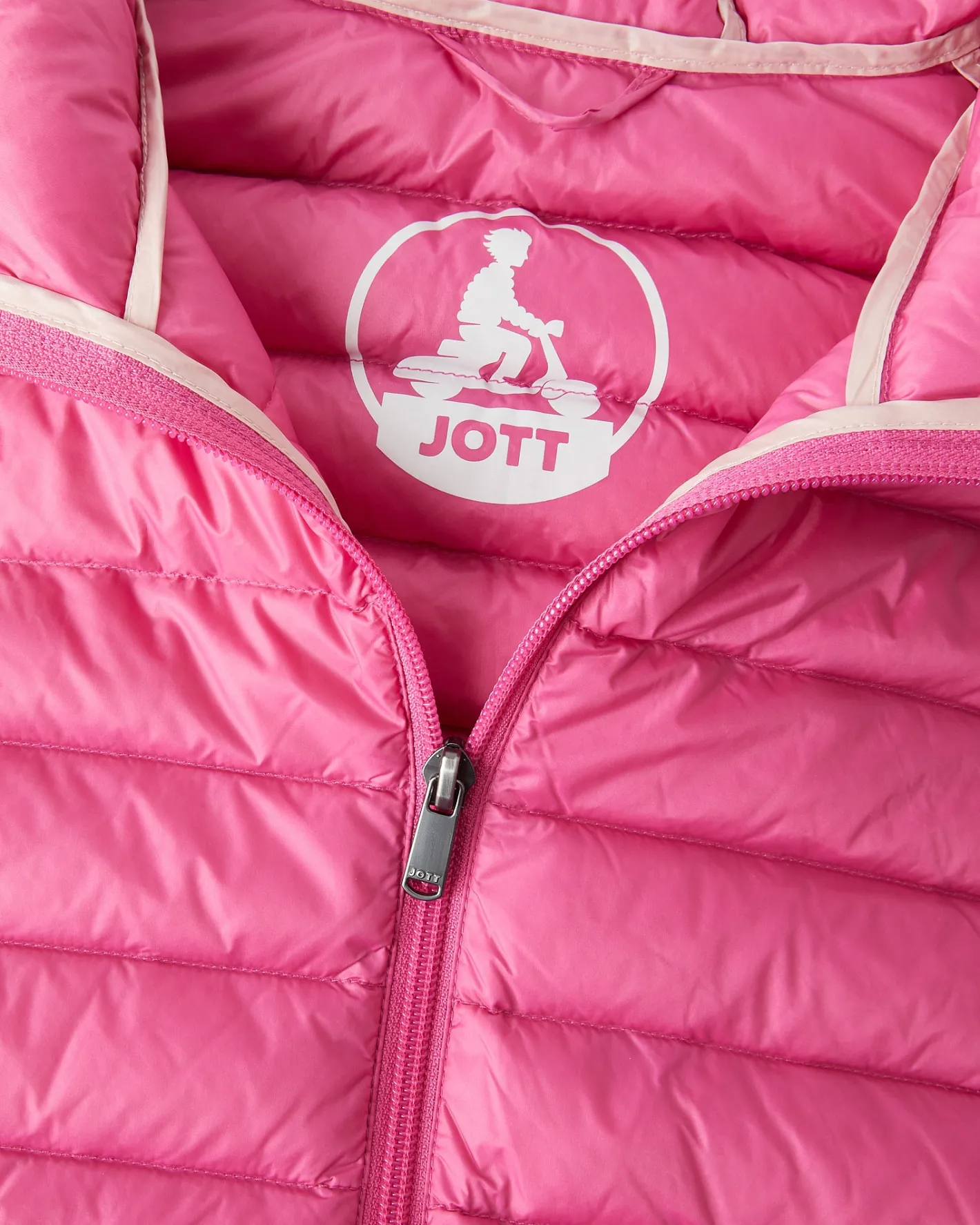 Donzen Jassen & Jacks-JOTT Doudoune Legere A Capuche Rose Intense Cloe 457 Wild Rose