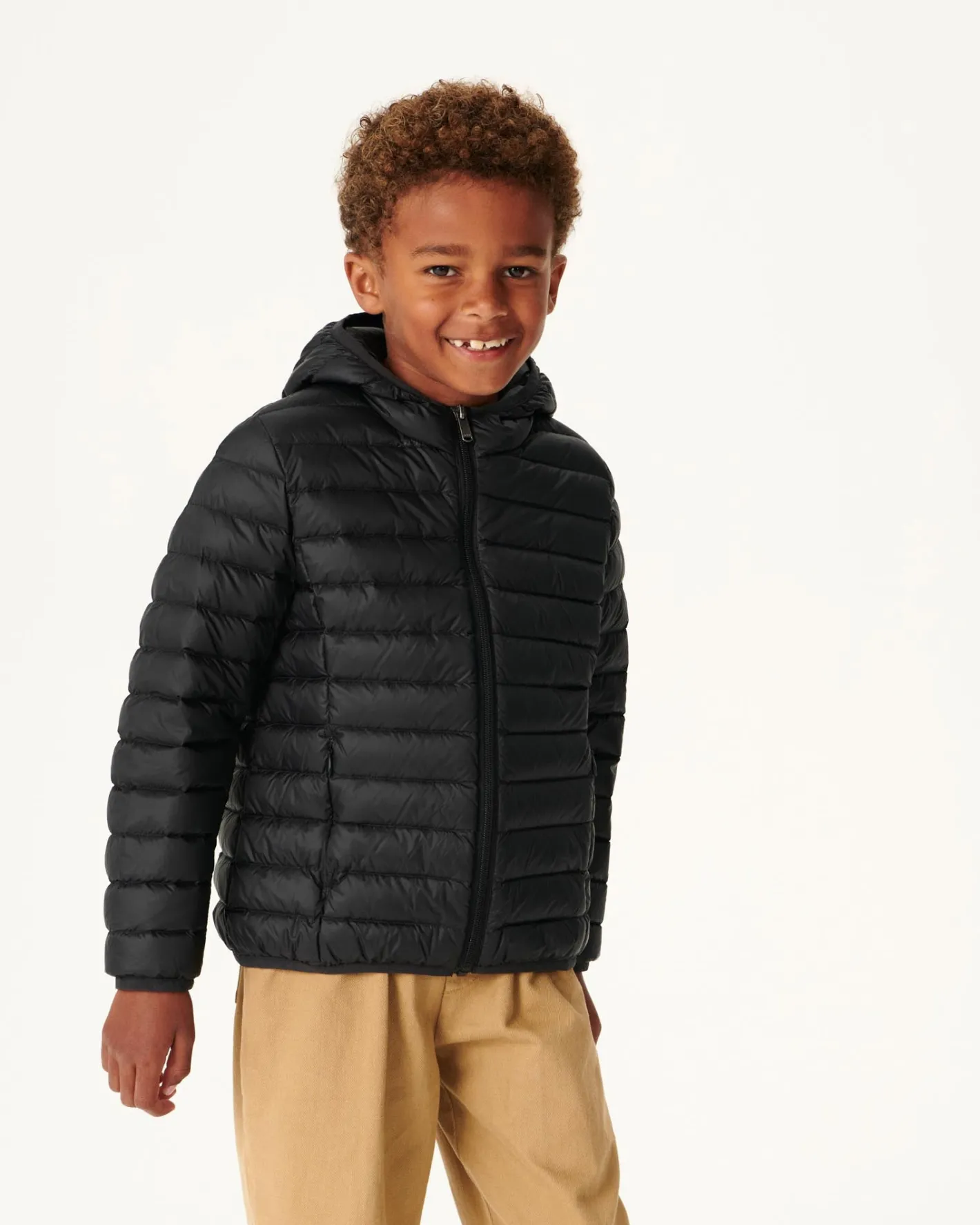 Donzen Jassen-JOTT Doudoune Legere A Capuche Enfant Noir Hugo 999 Noir