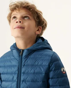 Donzen Jassen-JOTT Doudoune Legere A Capuche Enfant Bleu Jeans Hugo 140 Blue Jeans