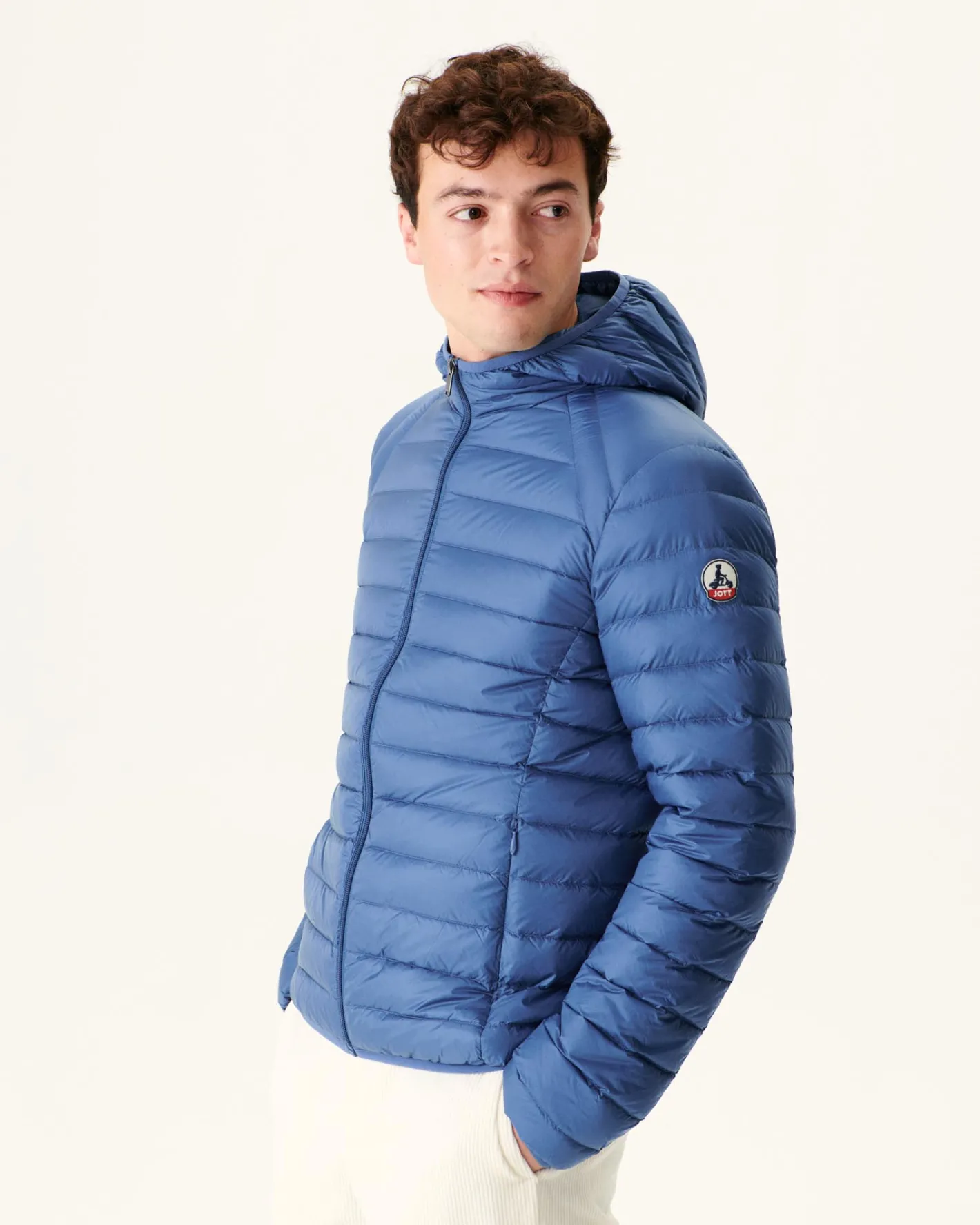 Donzen Jassen & Jacks-JOTT Doudoune Legere A Capuche Bleu Jeans Nico 140 Blue Jeans
