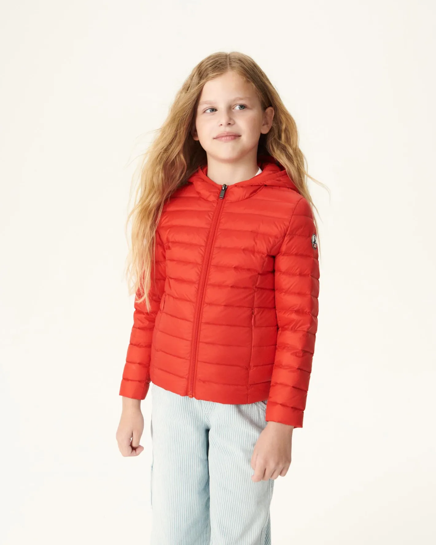 Donzen Jassen-JOTT Doudoune Legere A Capuche Enfant Rouge Vif Carla 318 Fire Red