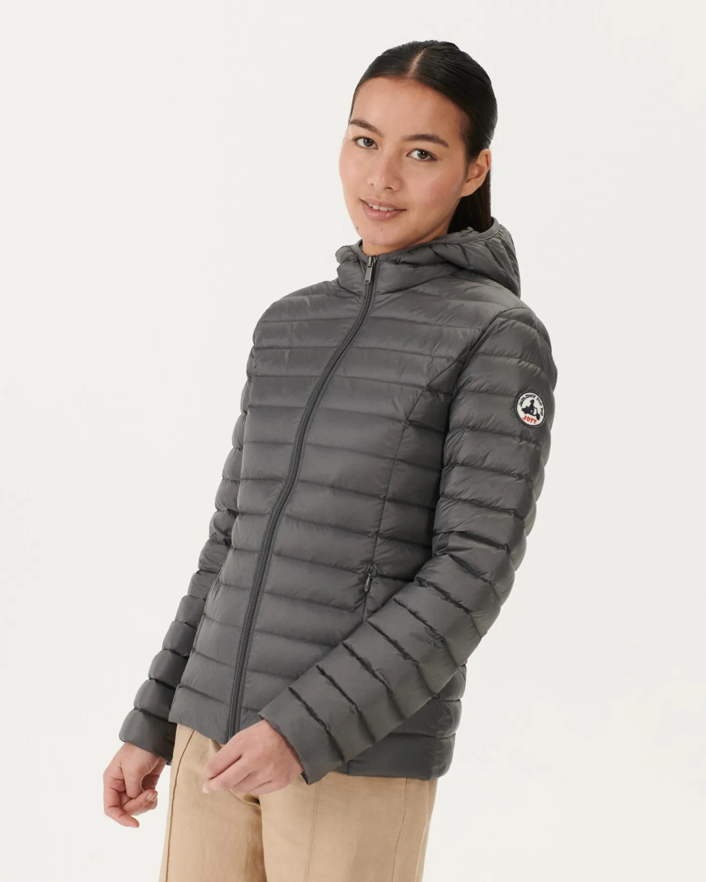 Donzen Jassen & Jacks-JOTT Doudoune Legere A Capuche Anthracite Cloe 504 Anthracite