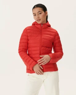 Donzen Jassen & Jacks-JOTT Doudoune Legere A Capuche Rouge Vif Cloe 318 Fire Red