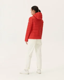 Donzen Jassen & Jacks-JOTT Doudoune Legere A Capuche Rouge Vif Cloe 318 Fire Red