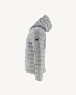 Donzen Jassen-JOTT Doudoune Legere A Capuche Enfant Gris Clair Carla 532 Soft Grey