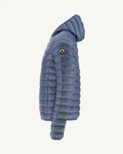 Donzen Jassen & Jacks-JOTT Doudoune Legere A Capuche Bleu Delave Nico 182 Bleu Delave
