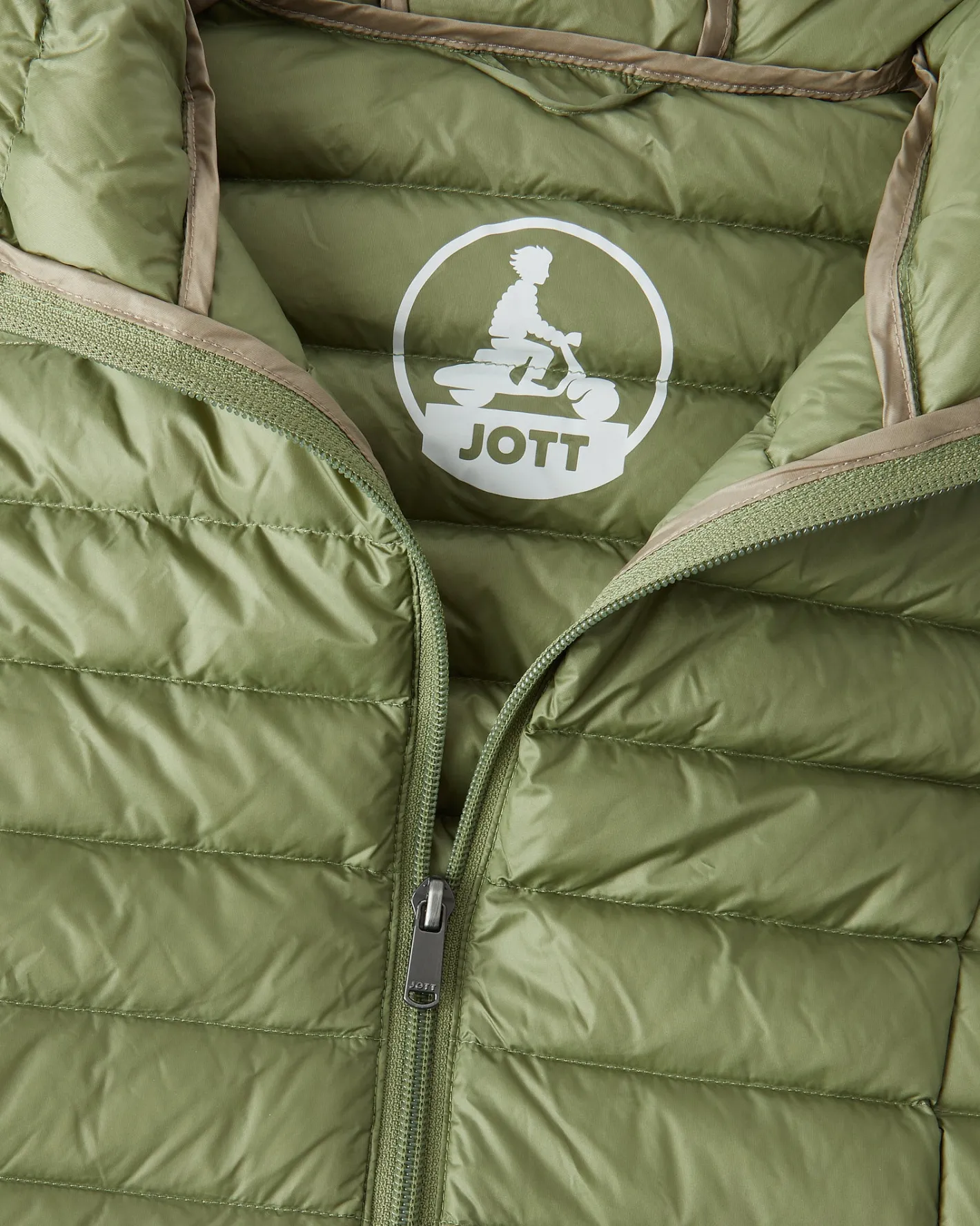 Donzen Jassen & Jacks-JOTT Doudoune Legere A Capuche Kaki Clair Nico 247 Bush