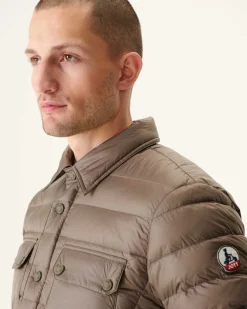Donzen Jassen & Jacks-JOTT Doudoune Legere Col Chemise Taupe Cris 808 Taupe