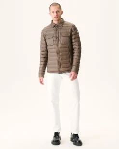 Donzen Jassen & Jacks-JOTT Doudoune Legere Col Chemise Taupe Cris 808 Taupe