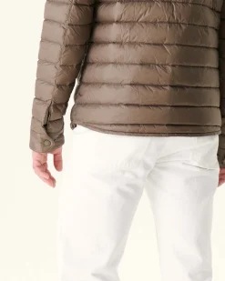 Donzen Jassen & Jacks-JOTT Doudoune Legere Col Chemise Taupe Cris 808 Taupe