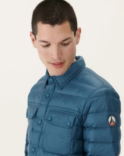 Donzen Jassen & Jacks-JOTT Doudoune Legere Col Chemise Bleu Jeans Cris 140 Blue Jeans
