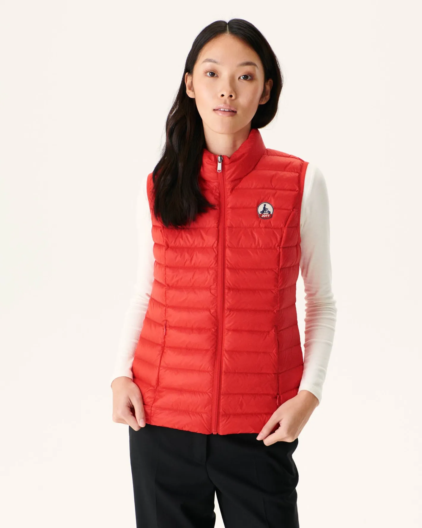 Donzen Jassen & Jacks-JOTT Doudoune Legere Sans Manches Rouge Vif Seda 318 Fire Red