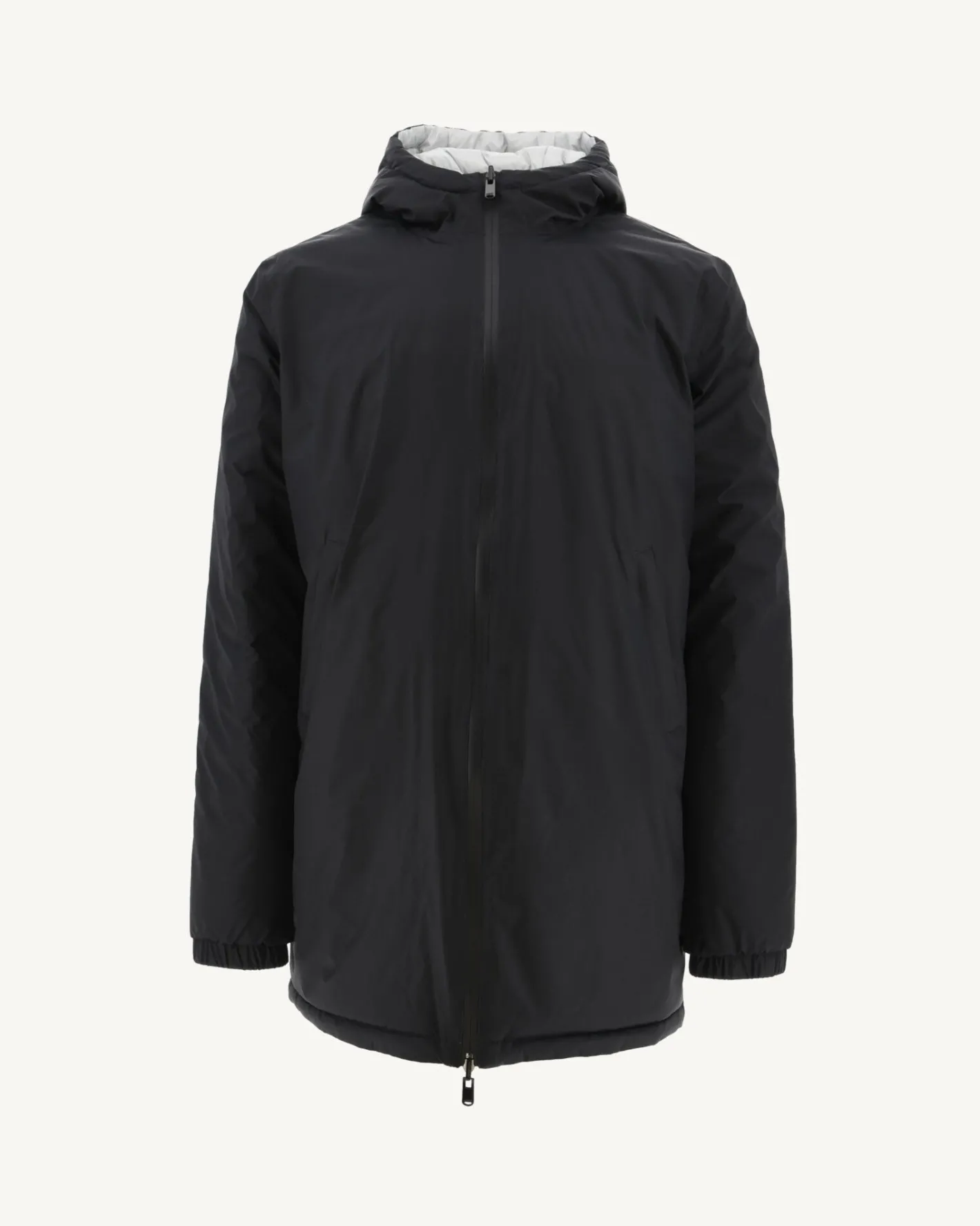 Donzen Jassen & Jacks-JOTT Doudoune Longue Reversible A Capuche Noir/Gris Clair Amsterdam 9902 Black/Soft Grey