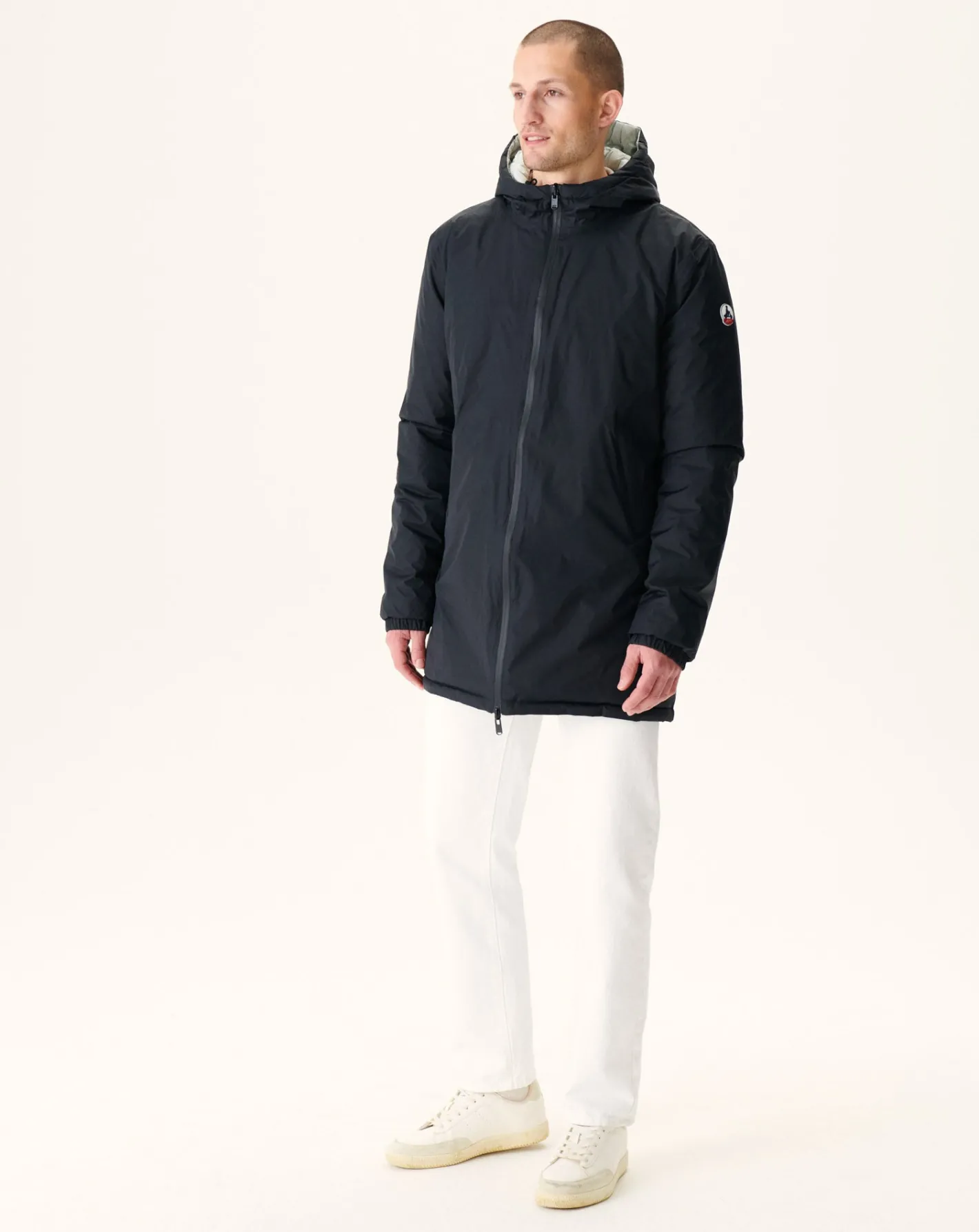 Donzen Jassen & Jacks-JOTT Doudoune Longue Reversible A Capuche Noir/Gris Clair Amsterdam 9902 Black/Soft Grey