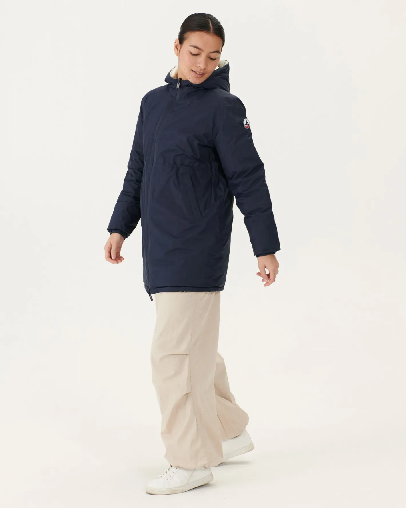 Donzen Jassen & Jacks-JOTT Doudoune Longue Reversible Marine/Blanc Roma 1042 Navy/White
