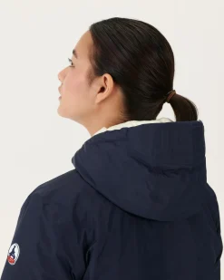 Donzen Jassen & Jacks-JOTT Doudoune Longue Reversible Marine/Blanc Roma 1042 Navy/White