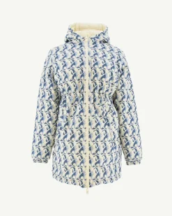 Donzen Jassen & Jacks-JOTT Doudoune Longue Reversible Imprime Monogram Ecru/Ecru Roma 8952 Monogram Off/Off-White