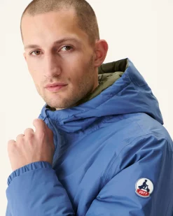 Donzen Jassen & Jacks-JOTT Doudoune Longue Reversible A Capuche Bleu Jeans/Army Amsterdam 1400 Blue Jeans/Army