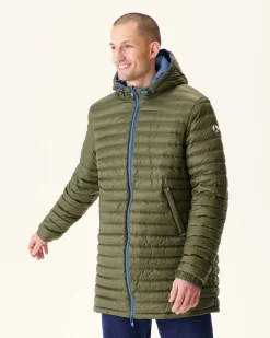 Donzen Jassen & Jacks-JOTT Doudoune Longue Reversible A Capuche Bleu Jeans/Army Amsterdam 1400 Blue Jeans/Army