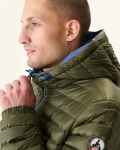 Donzen Jassen & Jacks-JOTT Doudoune Longue Reversible A Capuche Bleu Jeans/Army Amsterdam 1400 Blue Jeans/Army