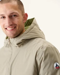 Donzen Jassen & Jacks-JOTT Doudoune Longue Reversible A Capuche Beige/Kaki Clair Amsterdam 8040 Beige/Bush