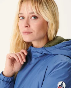 Donzen Jassen & Jacks-JOTT Doudoune Reversible A Capuche Bleu Jeans/Army Vienne 1400 Blue Jeans/Army