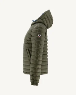 Donzen Jassen & Jacks-JOTT Doudoune Reversible A Capuche Bleu Jeans/Army Vienne 1400 Blue Jeans/Army