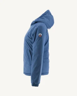 Donzen Jassen & Jacks-JOTT Doudoune Reversible A Capuche Bleu Jeans/Army Vienne 1400 Blue Jeans/Army