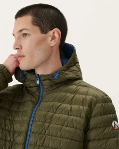 Donzen Jassen & Jacks-JOTT Doudoune Reversible A Capuche Bleu Jeans/Army Bergen 1400 Blue Jeans/Army
