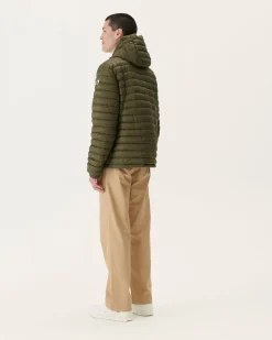 Donzen Jassen & Jacks-JOTT Doudoune Reversible A Capuche Bleu Jeans/Army Bergen 1400 Blue Jeans/Army