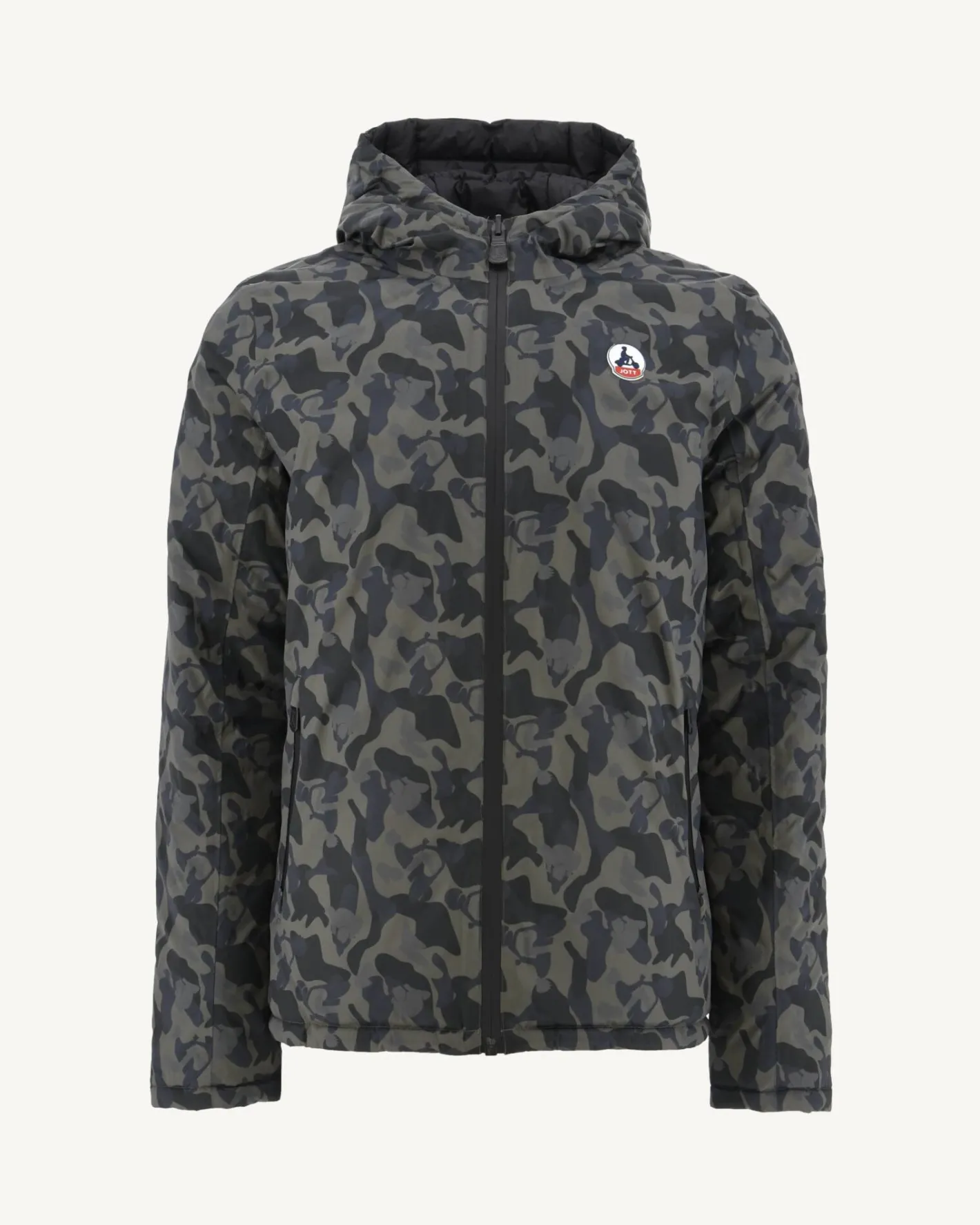 Donzen Jassen & Jacks-JOTT Doudoune Reversible A Capuche Print Militaire/Noir Bergen 278 Print Militaire/Noir