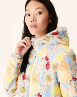 Donzen Jassen & Jacks-JOTT Doudoune Reversible A Capuche Ultralight Ecru/Bohemian Bleu Kara 8953 Off-White/Bohemian Blue