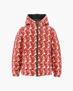 Donzen Jassen-JOTT Doudoune Reversible Army/Monogram Rouge Vif Enfant Zurich 2553 Army/Monogram Fire Red