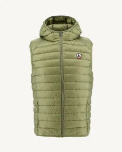 Donzen Jassen & Jacks-JOTT Doudoune Sans Manches A Capuche Kaki Clair Pat 247 Bush