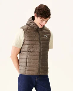 Donzen Jassen & Jacks-JOTT Doudoune Sans Manches A Capuche Taupe Pat 808 Taupe