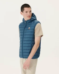 Donzen Jassen & Jacks-JOTT Doudoune Sans Manches A Capuche Bleu Jeans Pat 140 Blue Jeans
