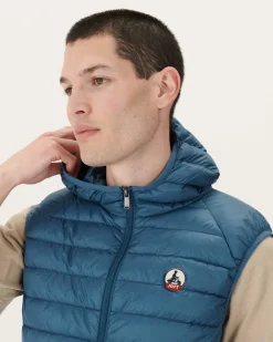 Donzen Jassen & Jacks-JOTT Doudoune Sans Manches A Capuche Bleu Jeans Pat 140 Blue Jeans