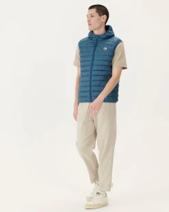 Donzen Jassen & Jacks-JOTT Doudoune Sans Manches A Capuche Bleu Jeans Pat 140 Blue Jeans