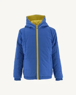 Donzen Jassen-JOTT Doudoune Ultralight Reversible A Capuche Citron/Azur Enfant Rosso 6310 Lemon/Azure