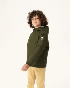 Donzen Jassen-JOTT Doudoune Ultralight Reversible A Capuche Army/Bleu Clair Enfant Rosso 2551 Army/Soft Blue
