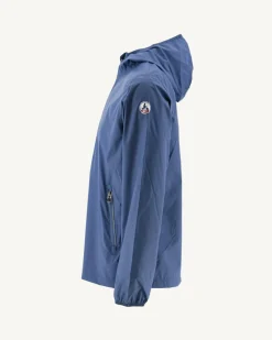 Donzen Jassen & Jacks-JOTT Impermeable A Capuche Paquetable Bleu Jeans Manille 140 Blue Jeans