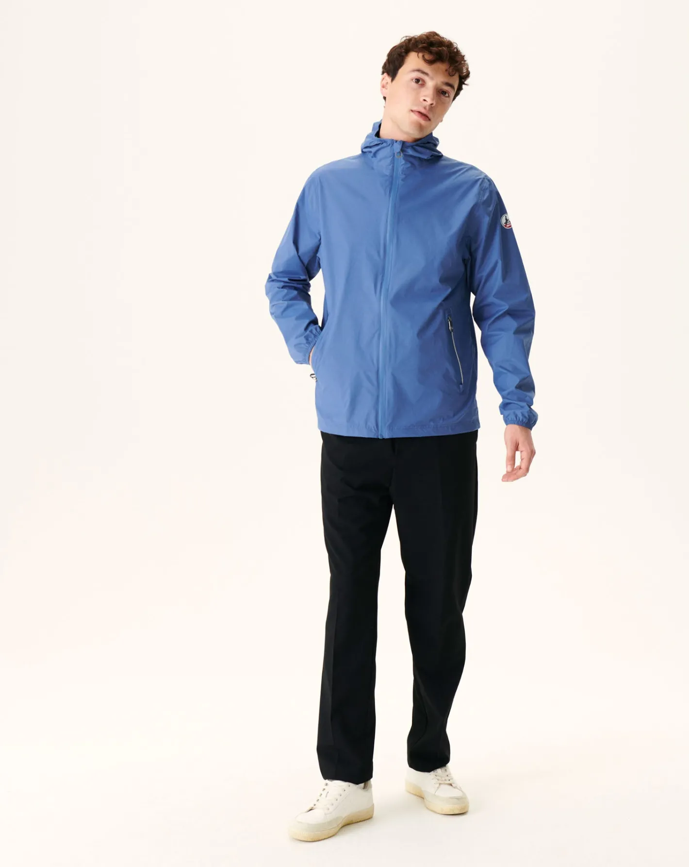 Donzen Jassen & Jacks-JOTT Impermeable A Capuche Paquetable Bleu Jeans Manille 140 Blue Jeans