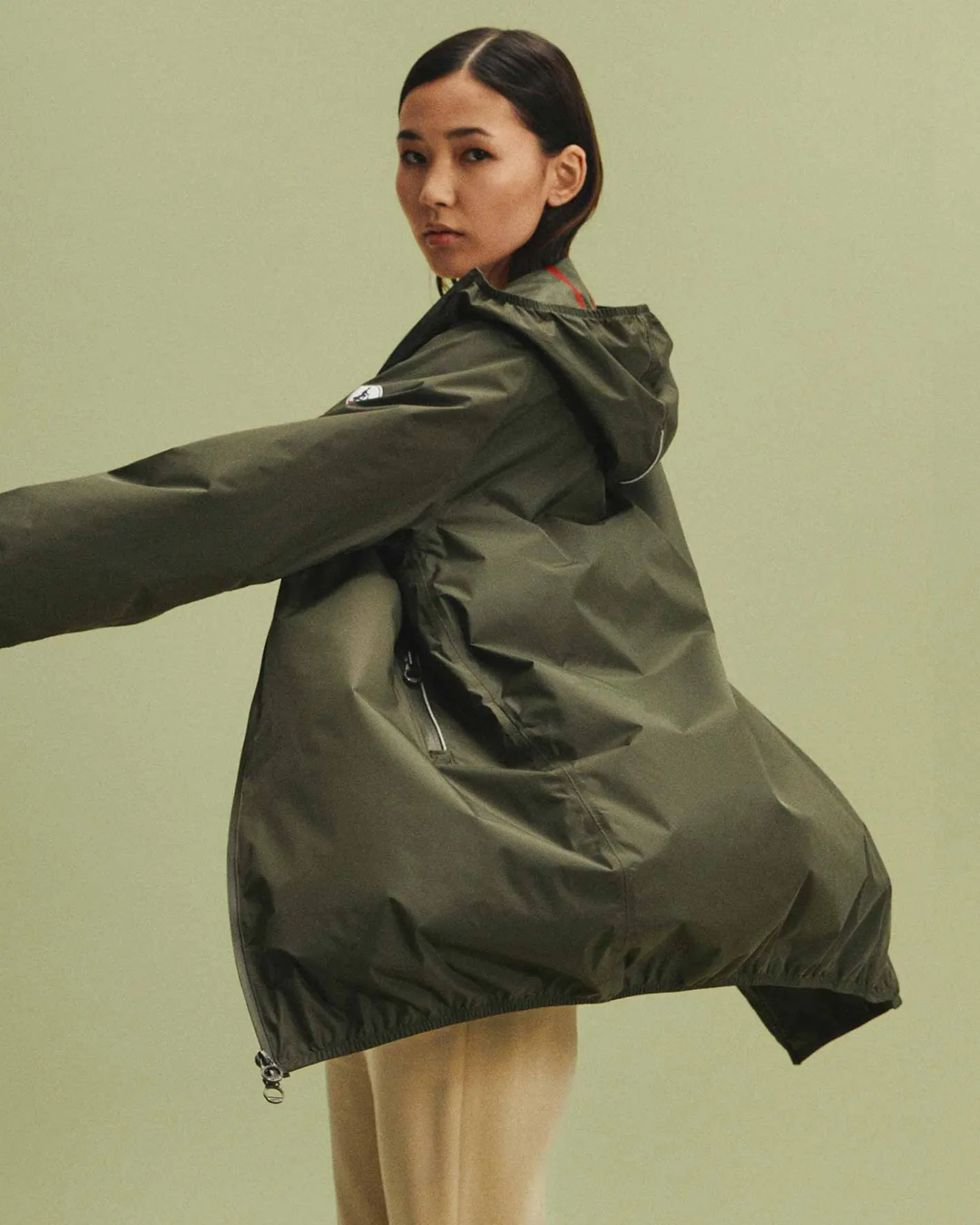 Donzen Jassen & Jacks-JOTT Impermeable Long A Capuche Army Copenhagen 255 Army
