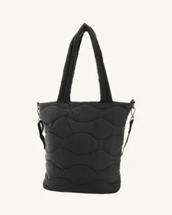 Tassen & Bagage-JOTT Maxi Tote-Bag En Coton Matelasse Noir Aponi 999 Black