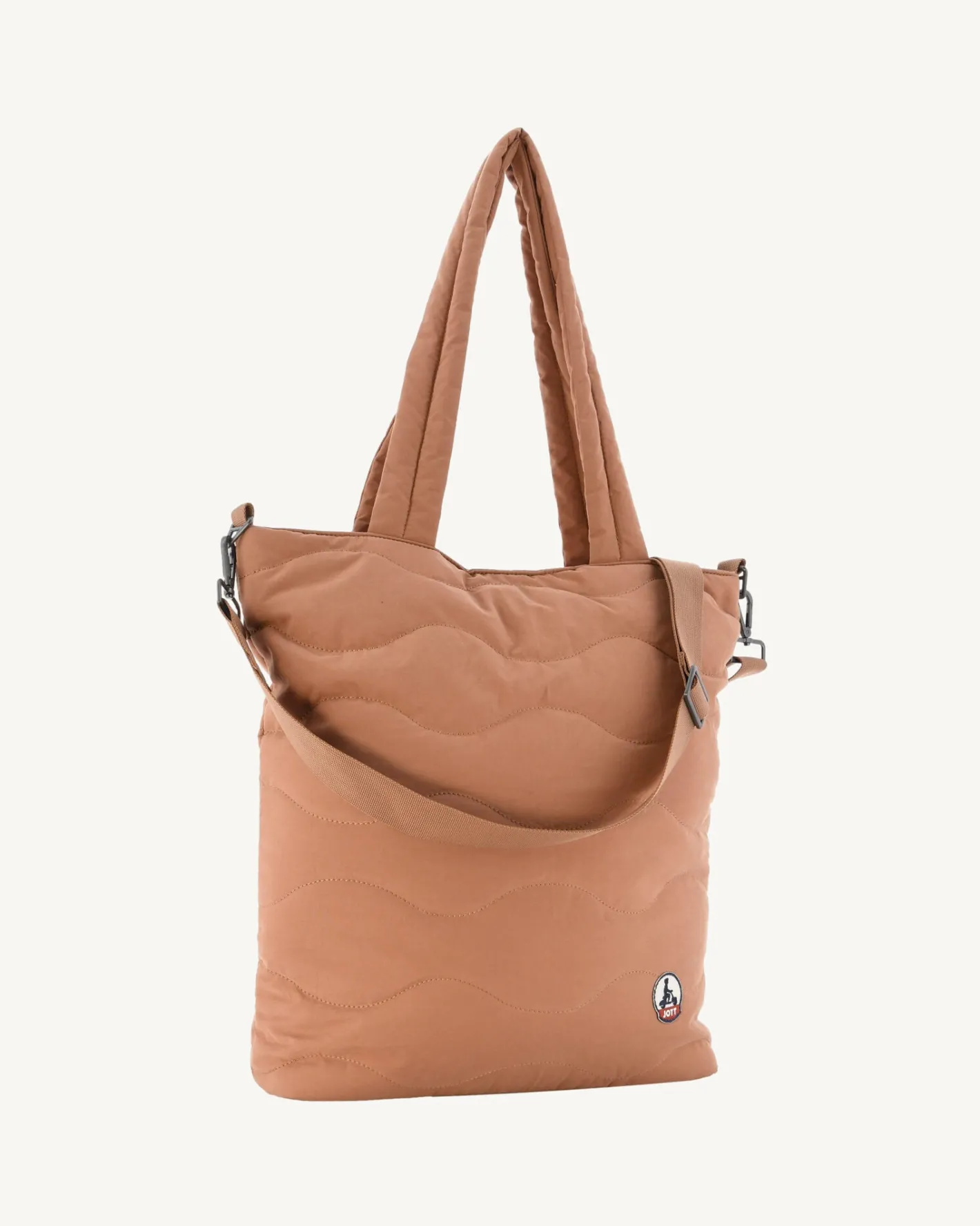 Tassen & Bagage-JOTT Maxi Tote-Bag En Coton Matelasse Camel Aponi 839 Camel