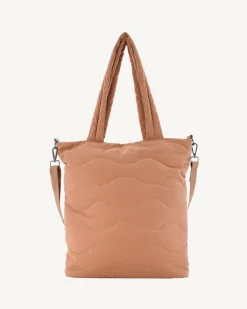 Tassen & Bagage-JOTT Maxi Tote-Bag En Coton Matelasse Camel Aponi 839 Camel